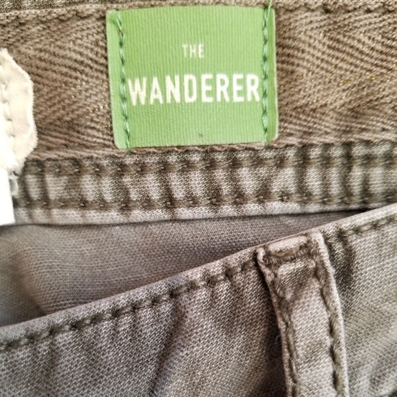Anthropologie The Wanderer Floral Beaded Olive Green Utility Cargo Pants size 32 - Picture 9 of 10